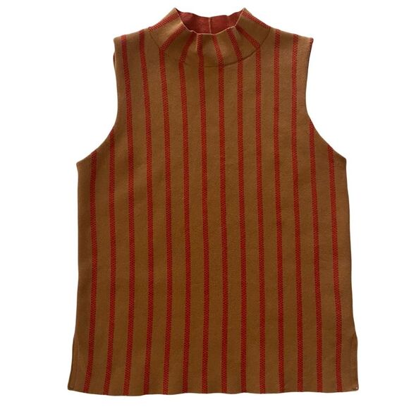 Anthropologie Moth Rochester Stripe Mock Neck Top - Picture 1 of 7